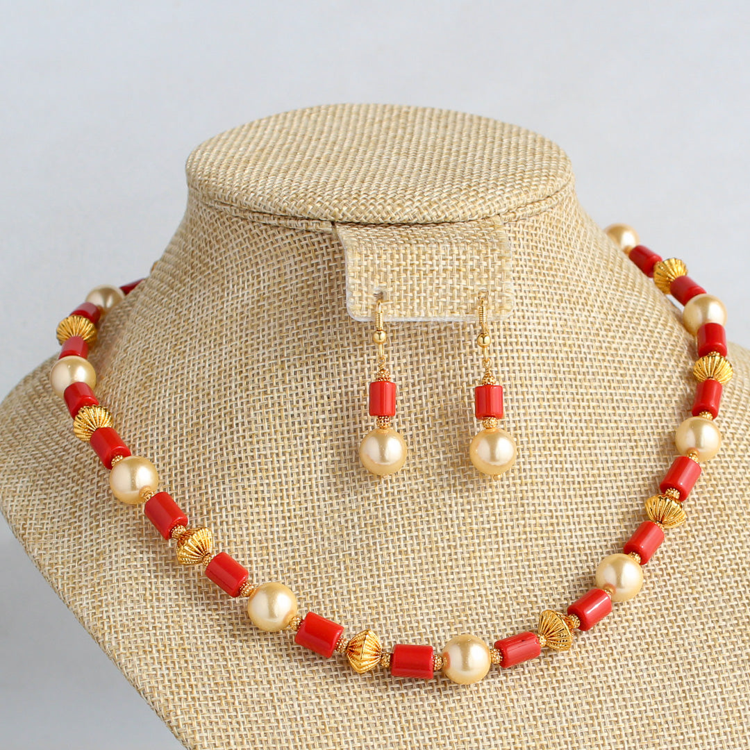 Coral Pearl Necklace