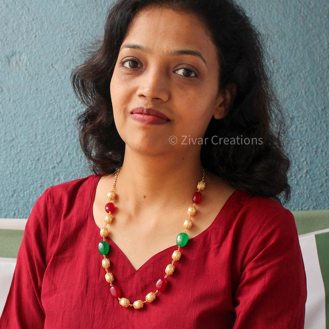 Red And Green Beads Necklace