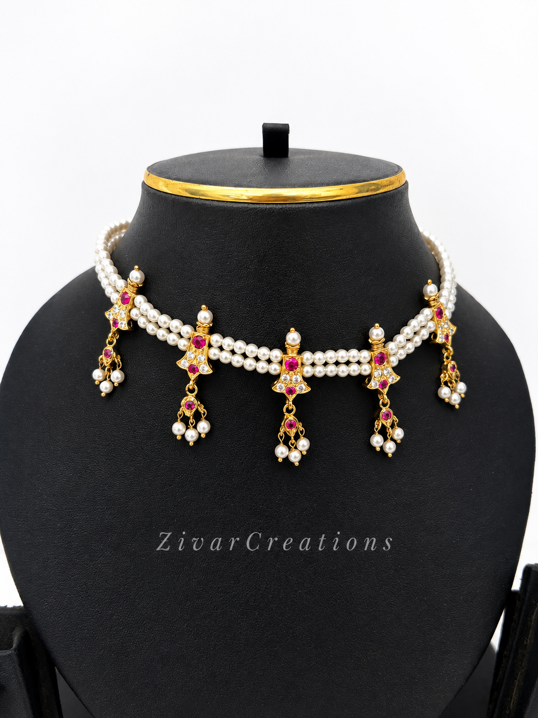 Maharashtrian Chinchpeti Choker Necklace Set