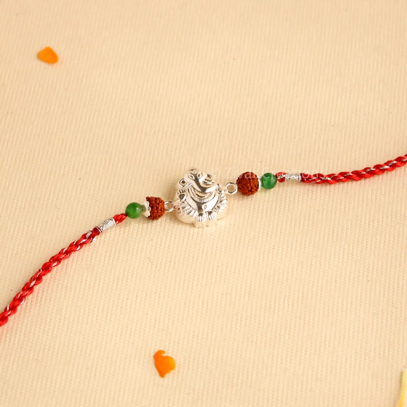 Ganesha SIlver Rakhi, Ganesha Sterling Silver Rakhi, Silver Rakhi , Rakhi For Adult