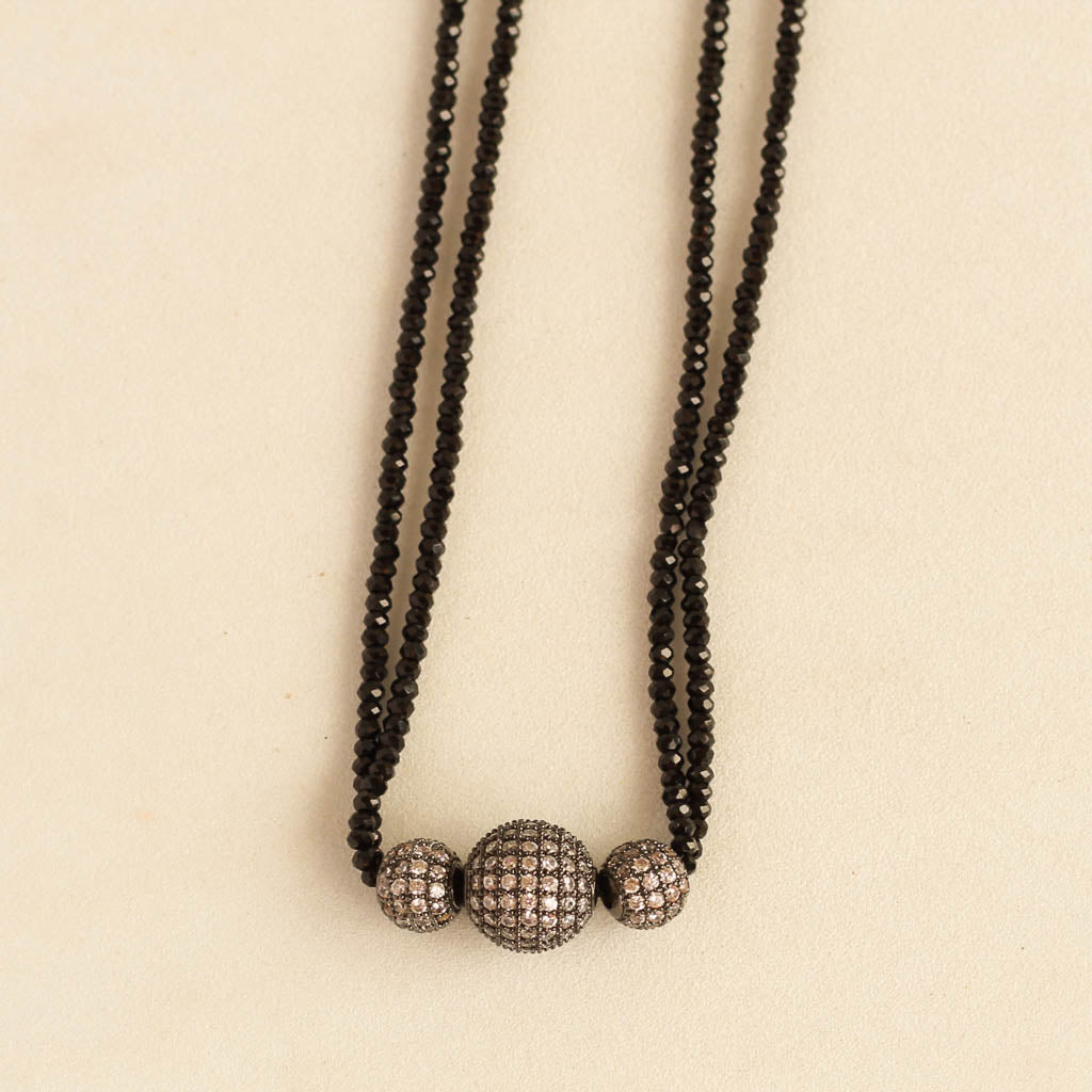 Oxidised Polish American Diamond Mangalsutra