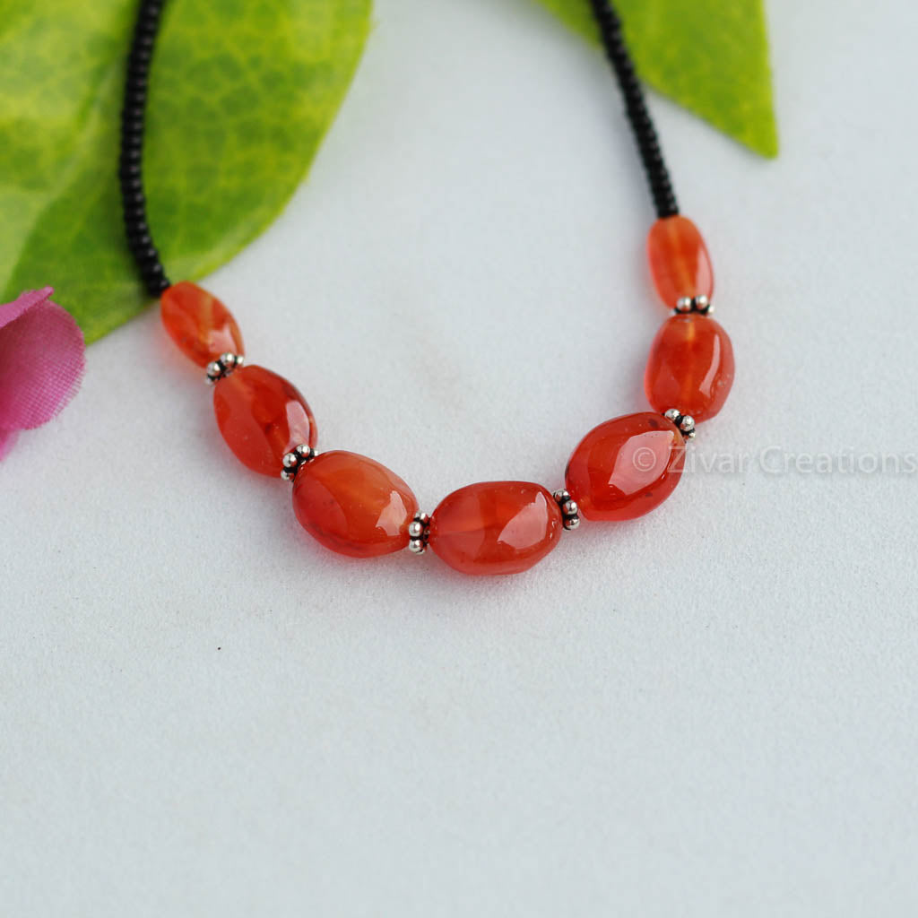 Real Carnelian Bedas Mangalsutra