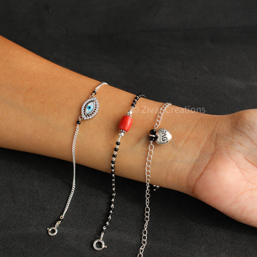 Butterfly Silver Bracelet Mangalsutra