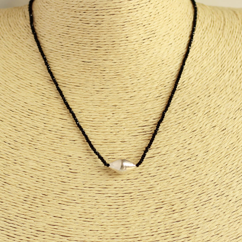 Handcrafted Dholaki Beads Silver Mangalsutra