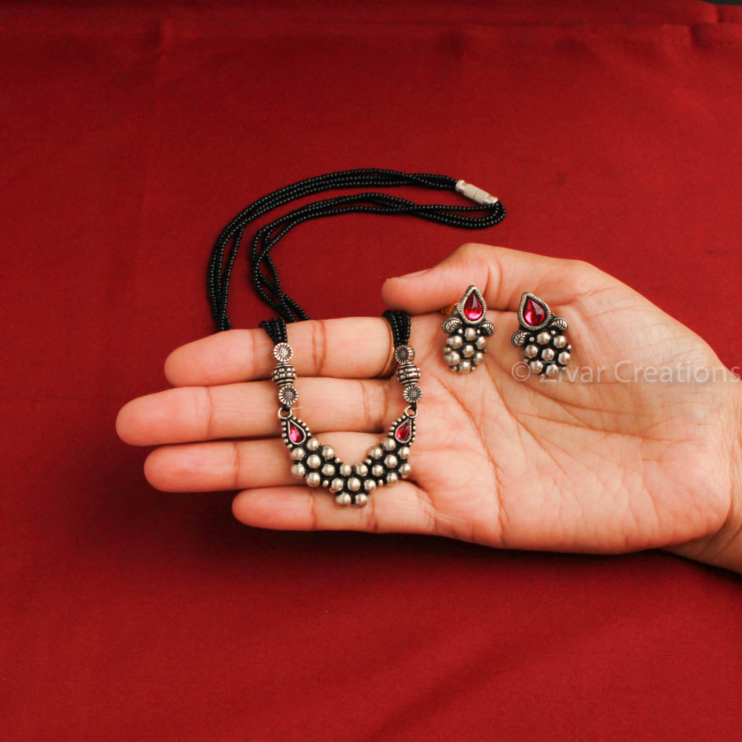 Kolhapuri Oxidised Kudi Mangalsutra Set