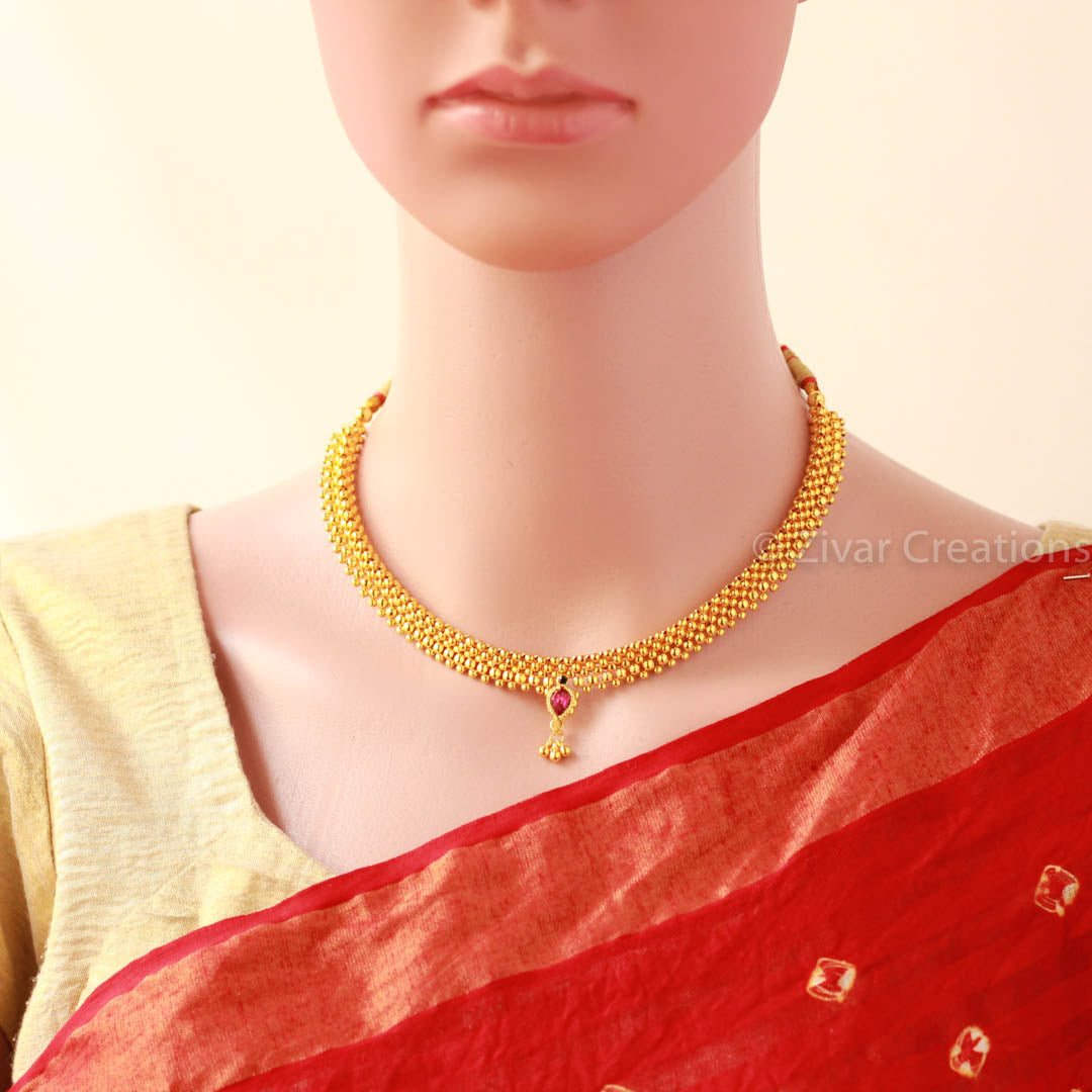 Golden Beads Pendant Base Thushee