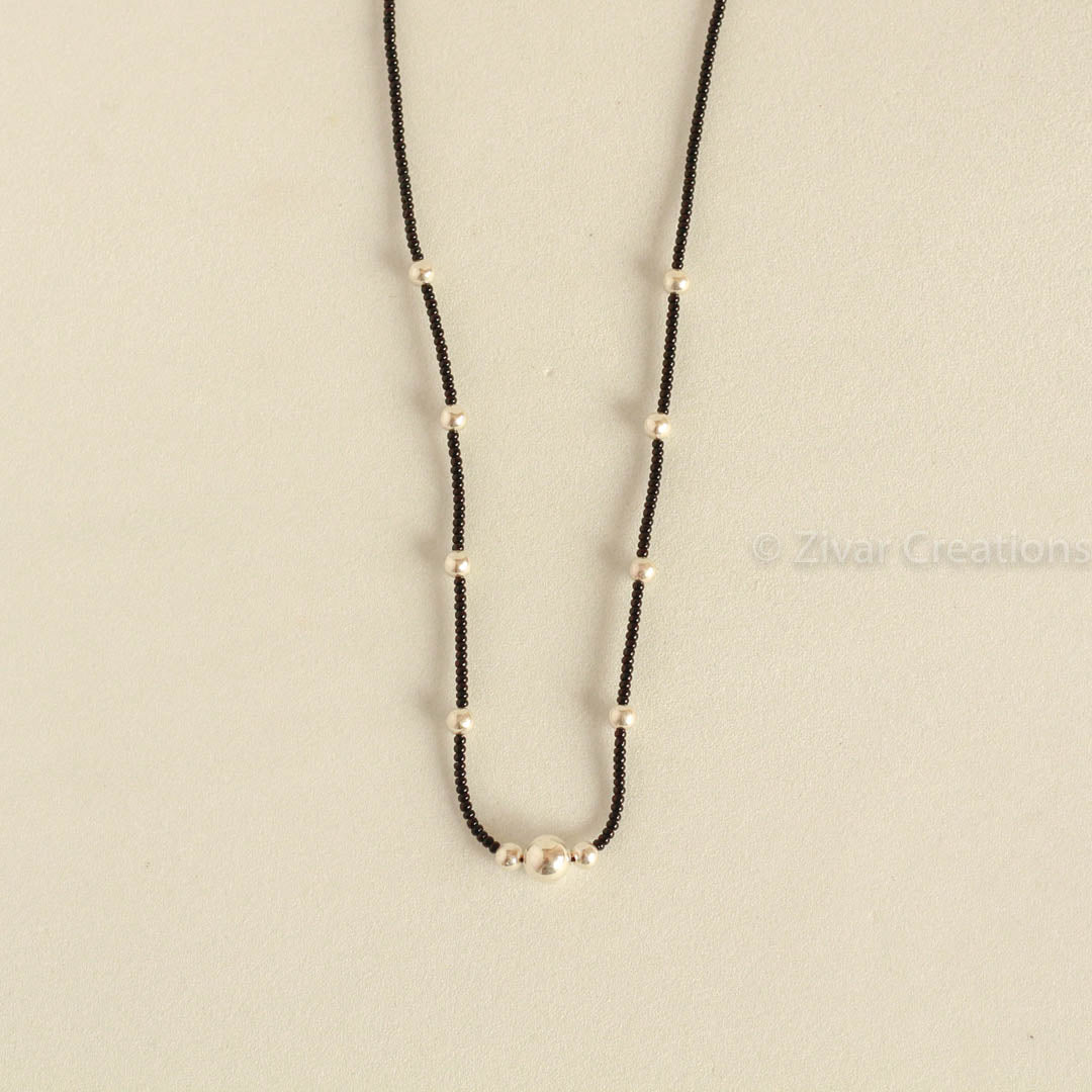 Pure Silver Beads Mangalsutra