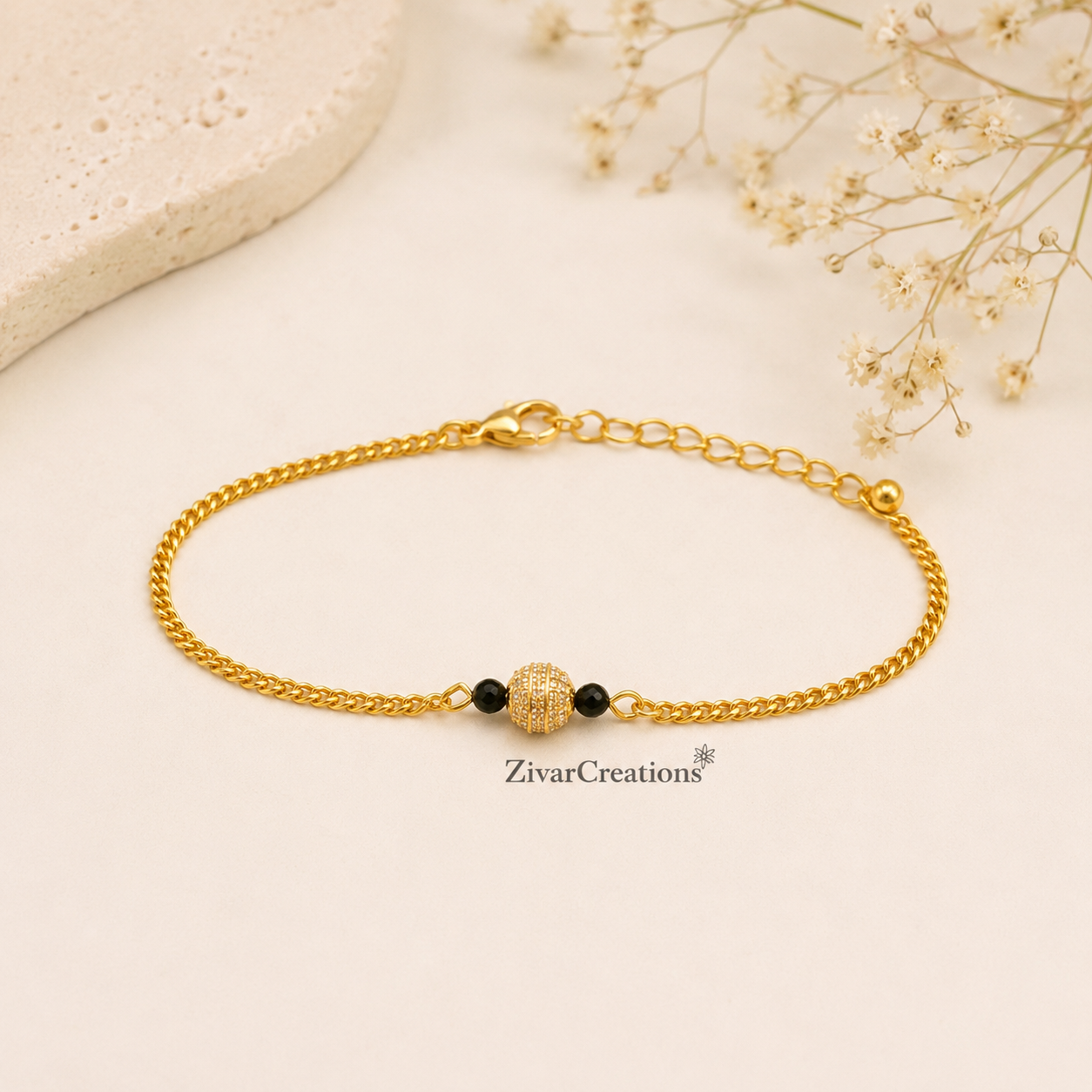 Minimalist Black Bead Bracelet