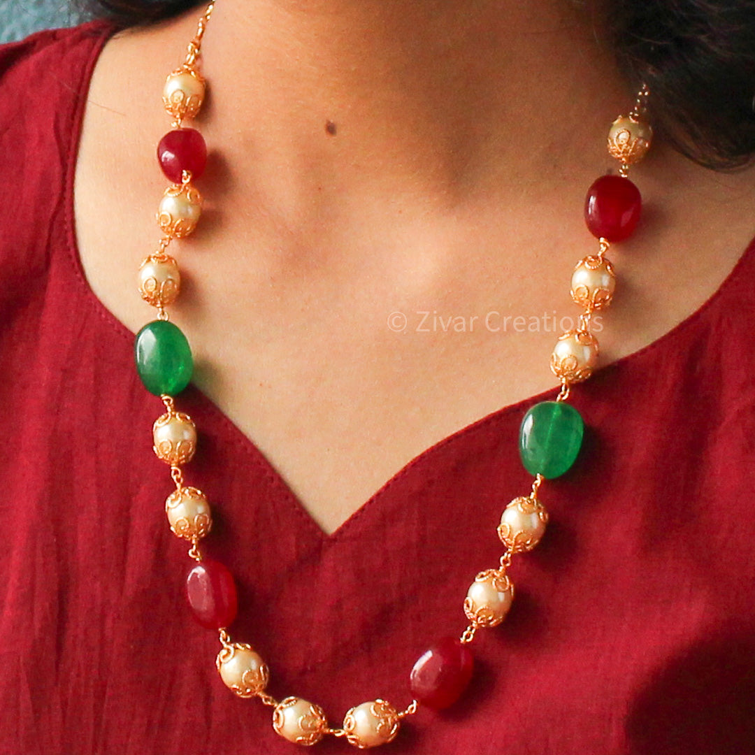 Red And Green Beads Necklace