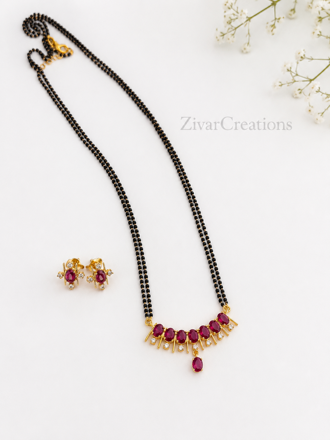Elegant Long Mangalsutra Necklace Set