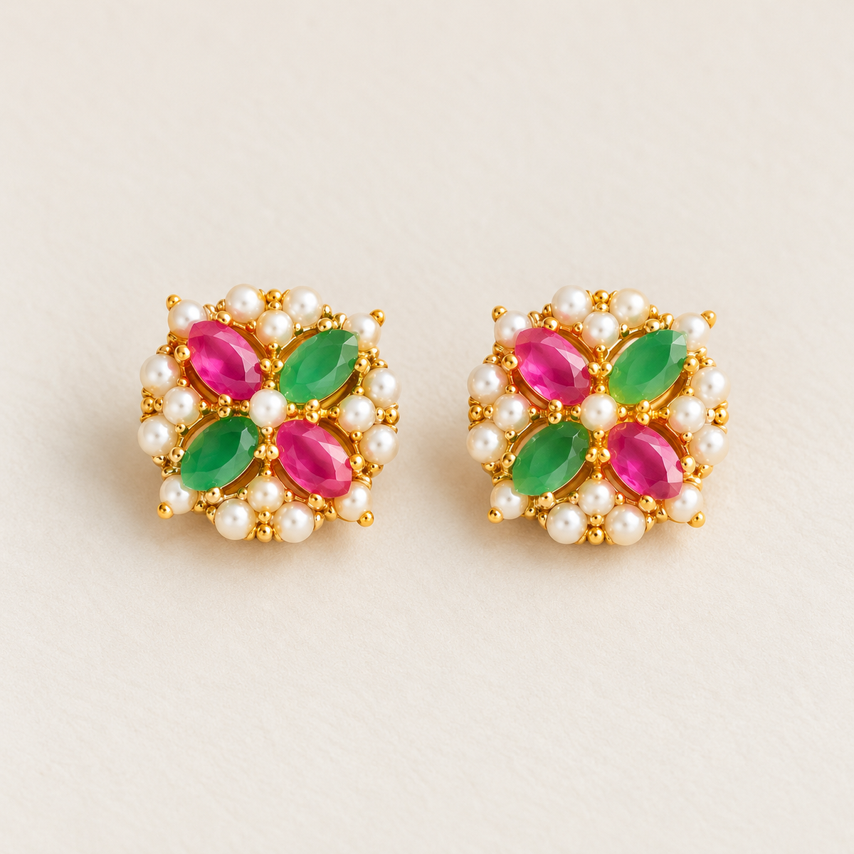 Colorful Ethnic Pearl Earrings
