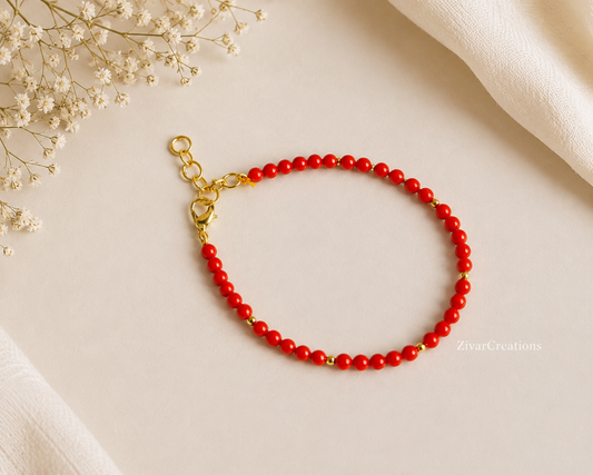 Elegant 3mm Italian Coral Bracelet