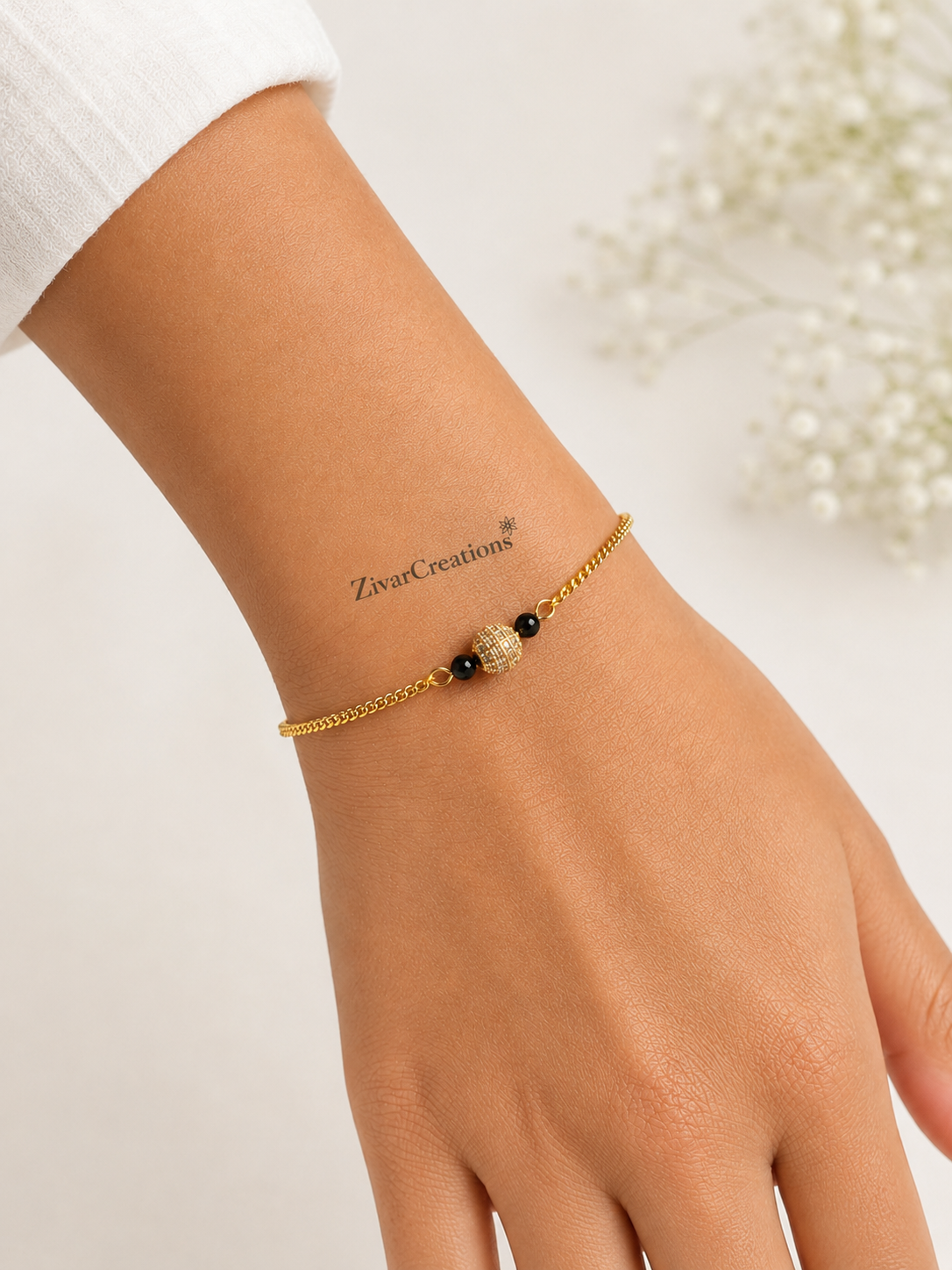 Minimalist Black Bead Bracelet