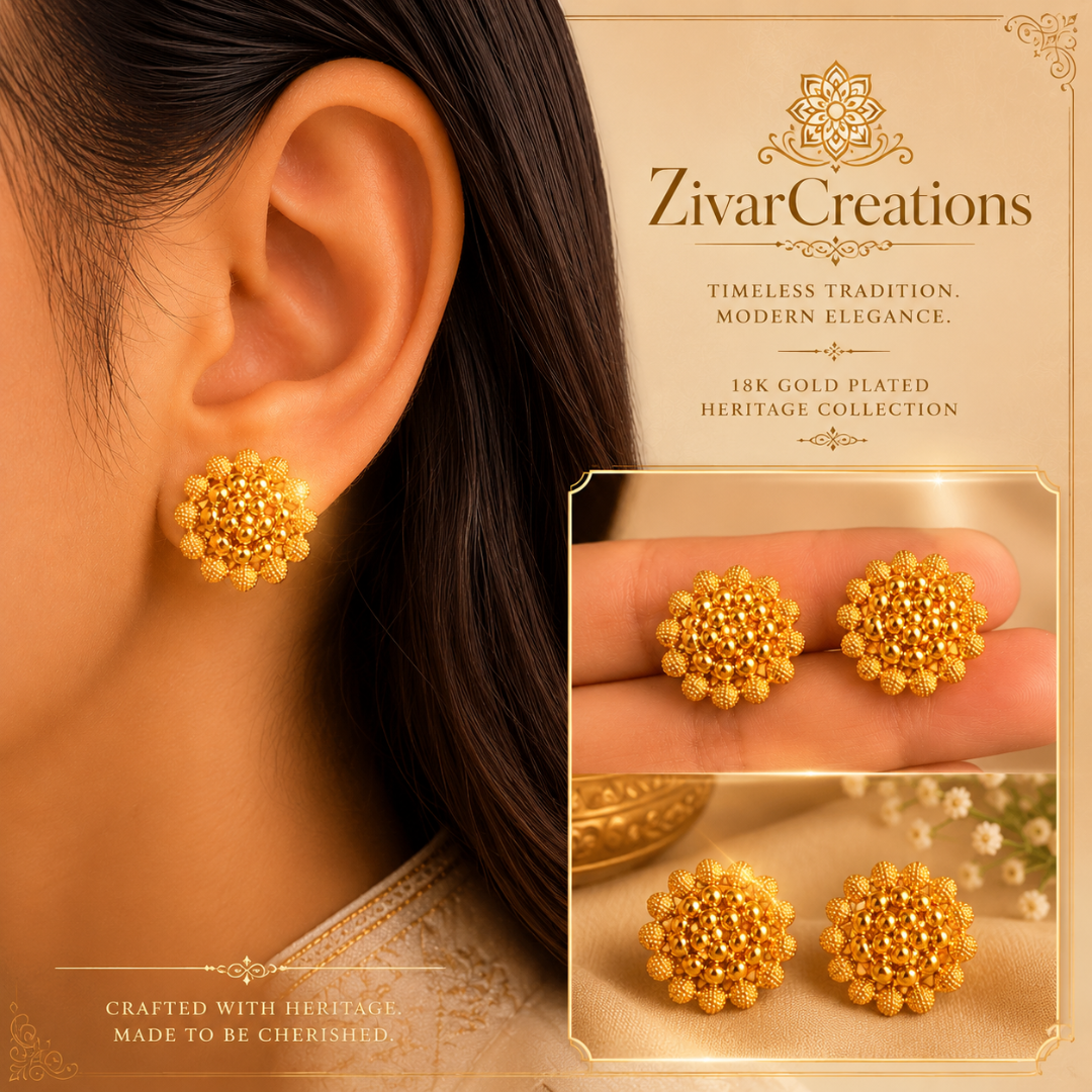 Handmade Gold Beads Earring