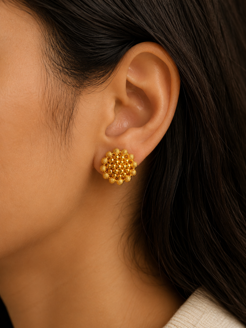 Handmade Gold Beads Earring