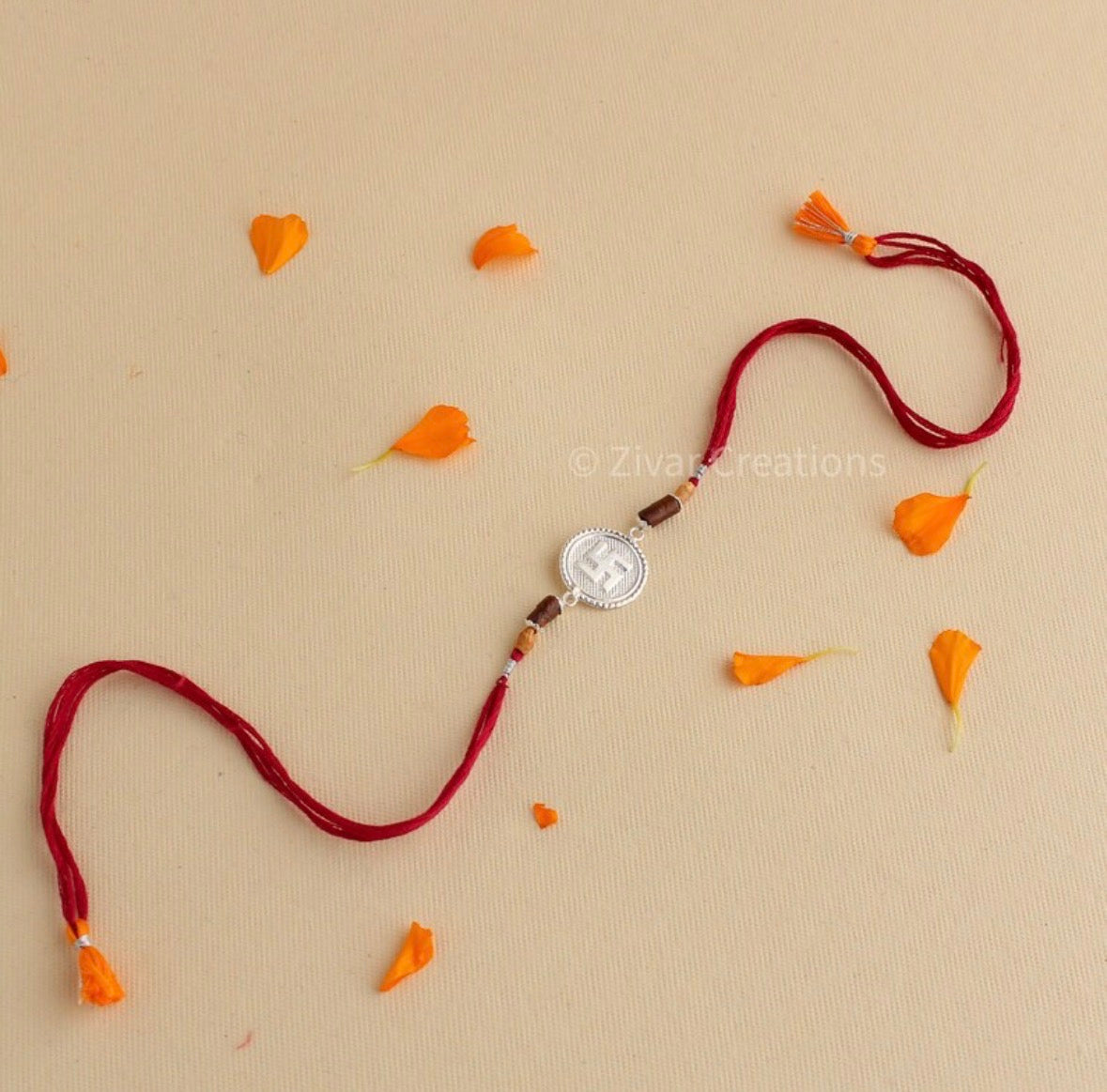 Swastik Silver Rakhi, Rakhi For Brother, 925 Silver Rakhi