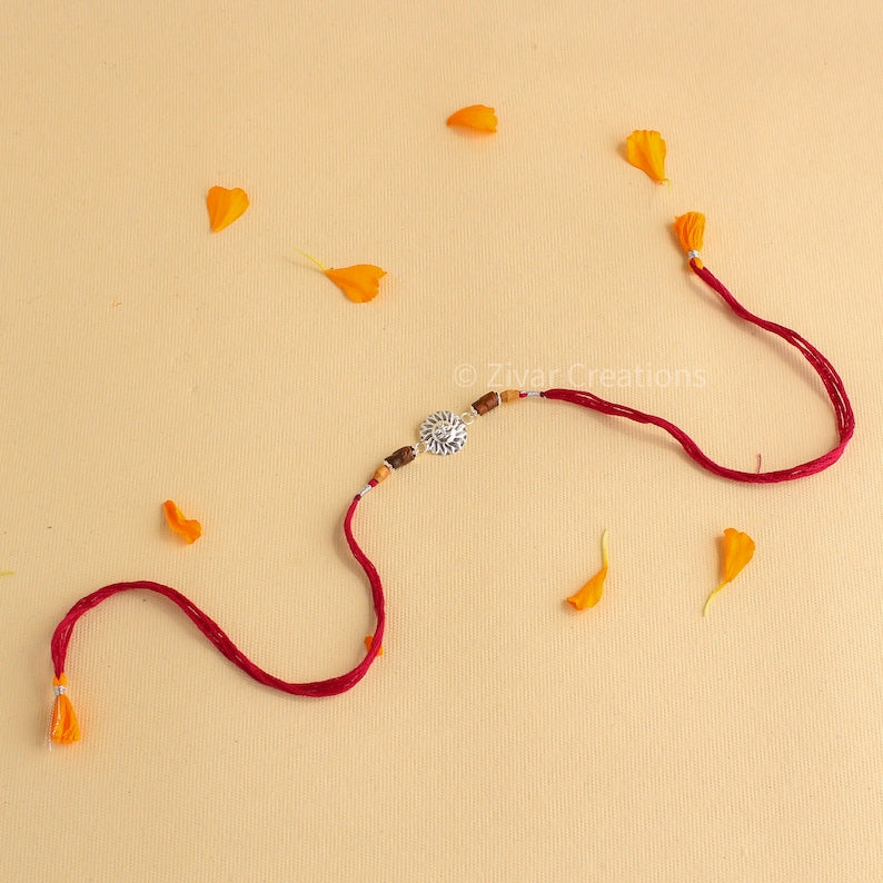 Sun Silver Rakhi , Designer Silver Rakhi