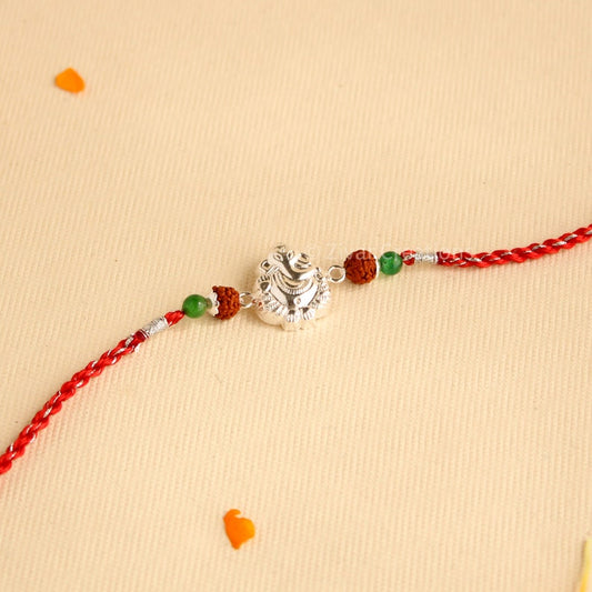 Ganesha SIlver Rakhi, Ganesha Sterling Silver Rakhi, Silver Rakhi , Rakhi For Adult