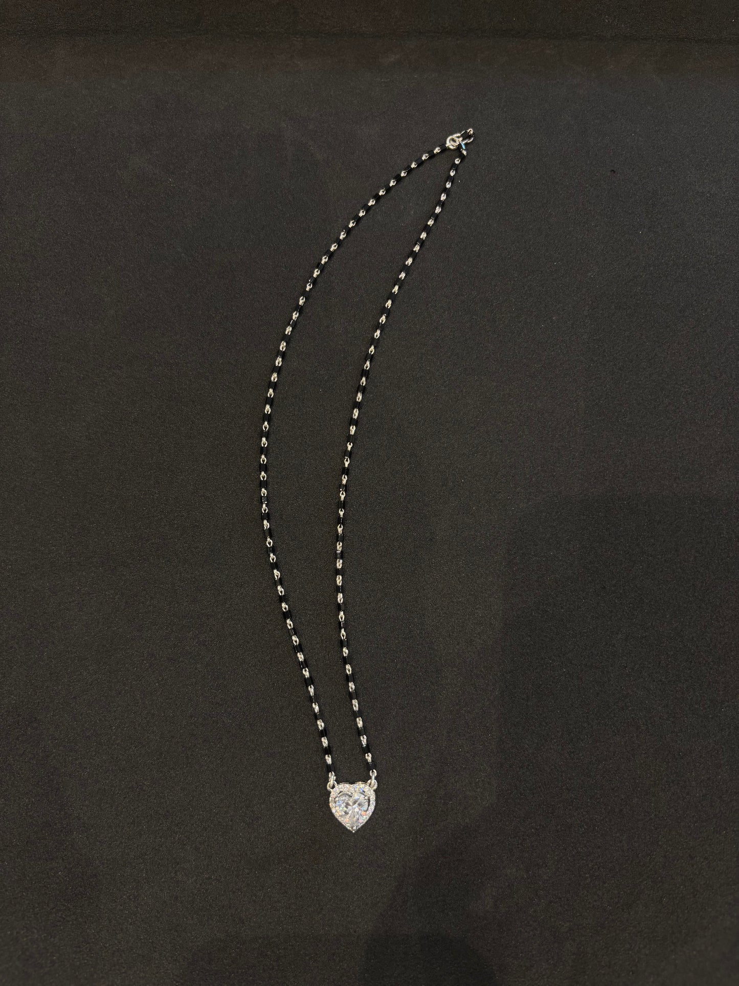 925 Sterling Silver Cubic Zirconia Mangalsutra, Indian Jewellery, Gift For Her, Modern Minimalist Indian Necklace, Office Wear