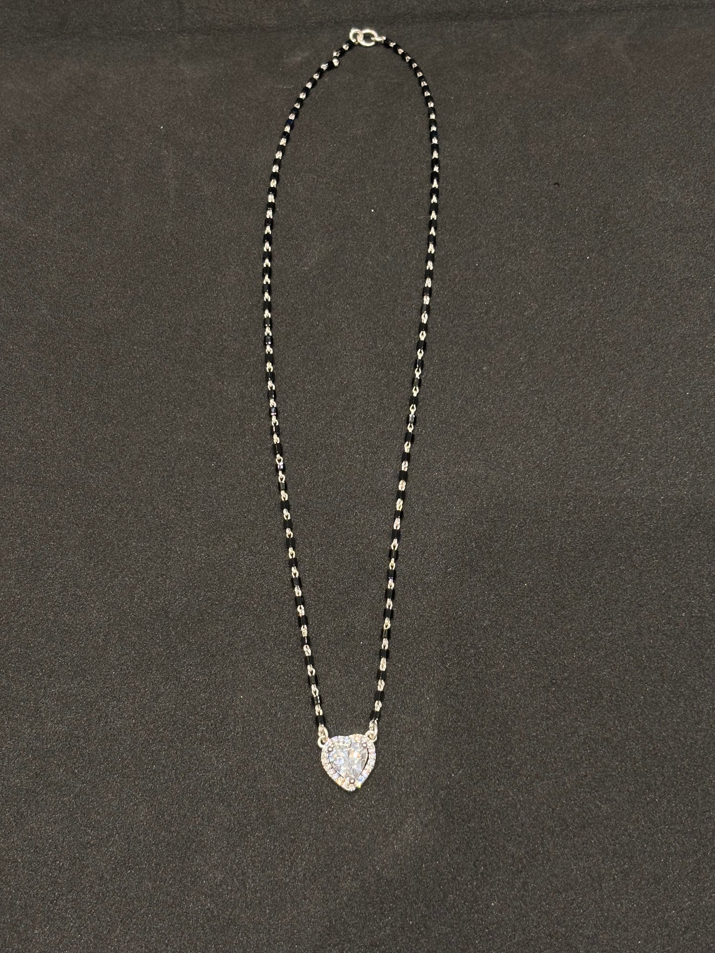 925 Sterling Silver Cubic Zirconia Mangalsutra, Indian Jewellery, Gift For Her, Modern Minimalist Indian Necklace, Office Wear