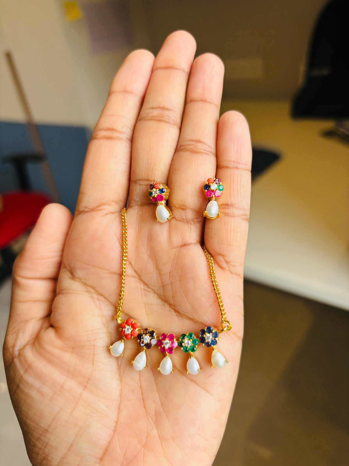 Colorful Floral Beaded Necklace