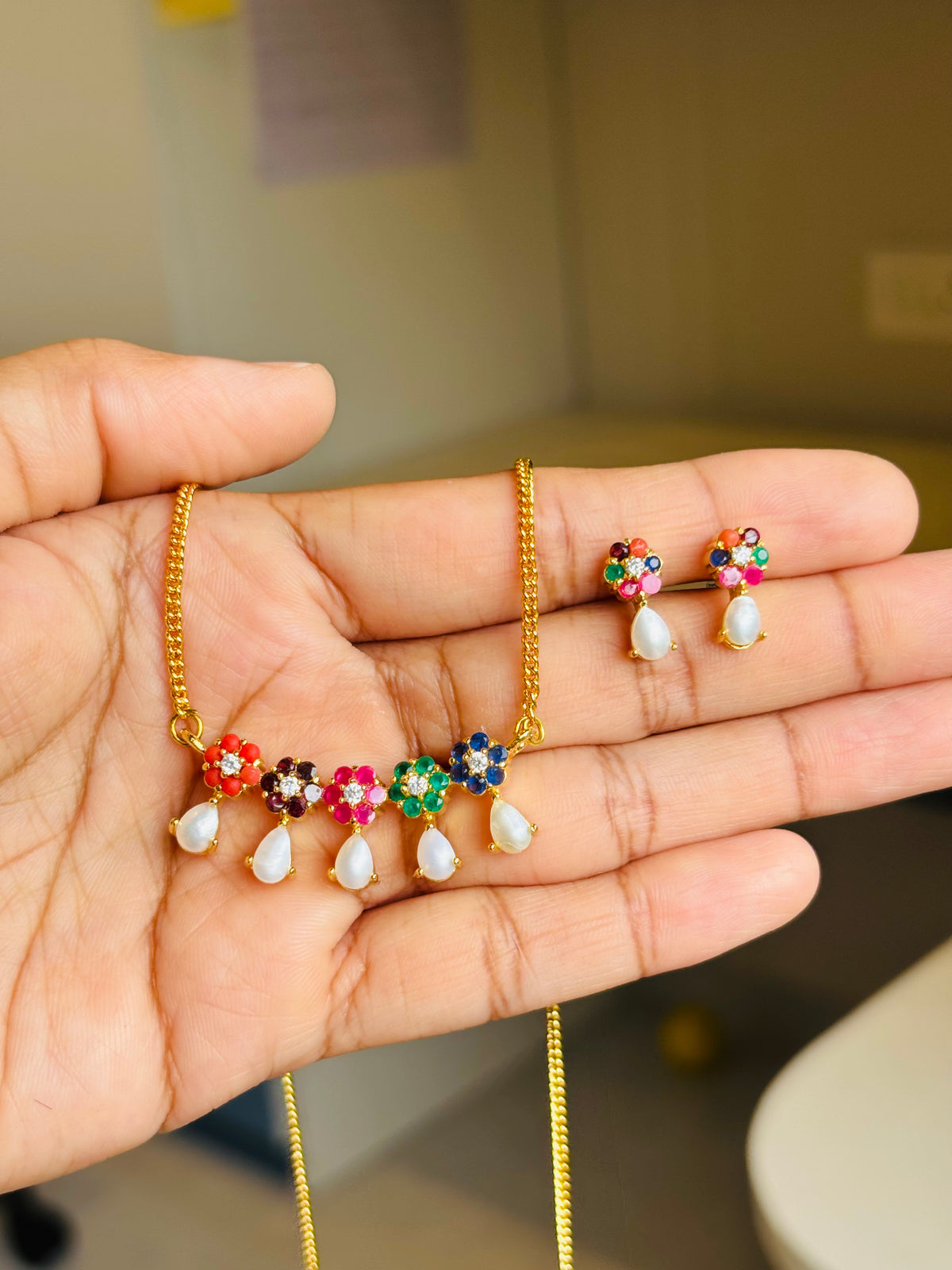 Colorful Floral Beaded Necklace