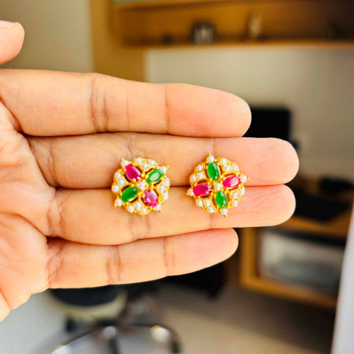 Colorful Ethnic Pearl Earrings