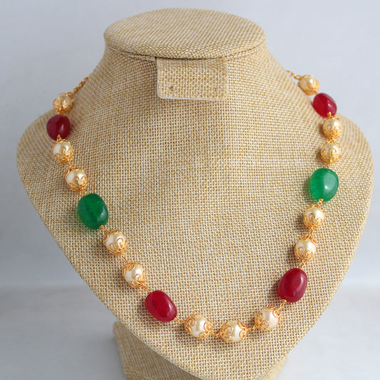 Red And Green Beads Necklace