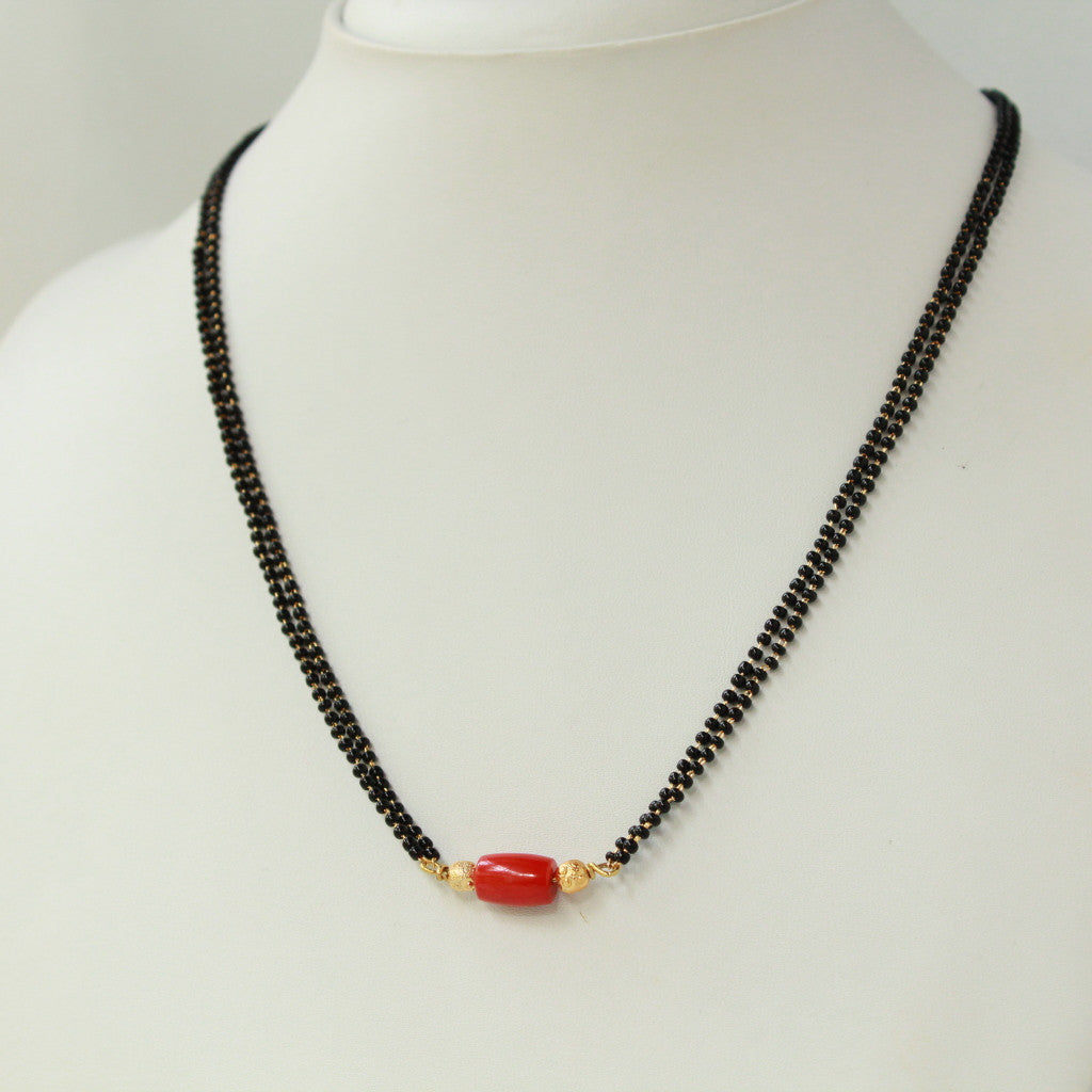 Real Coral Small Handcrafted Mangalsutra