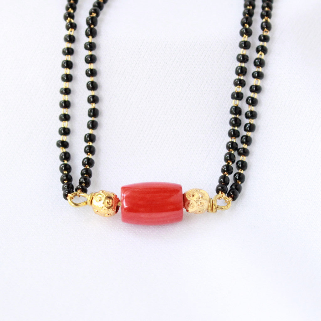 Real Coral Small Handcrafted Mangalsutra
