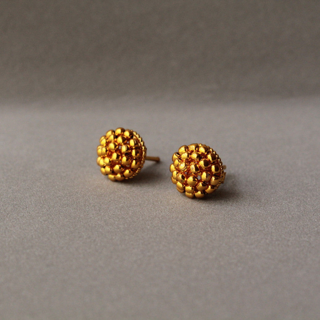 Gold Beads Earring Stud