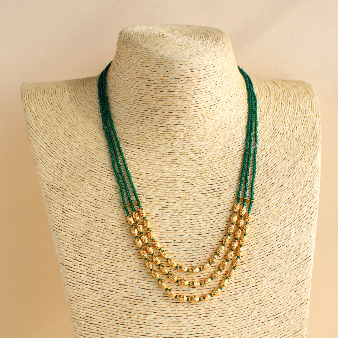 Green Beads Layer Indian Necklace