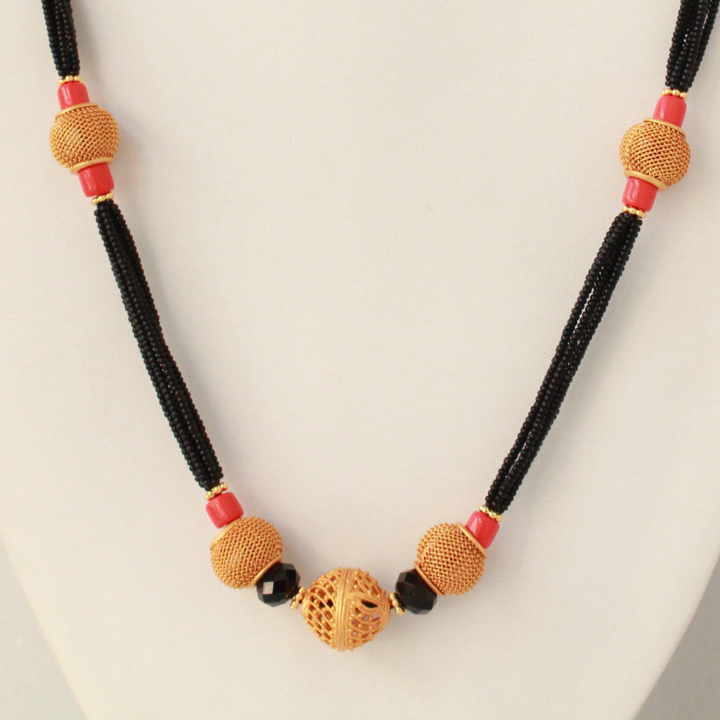 Jali Ball Coral Handcrafted Mangalsutra