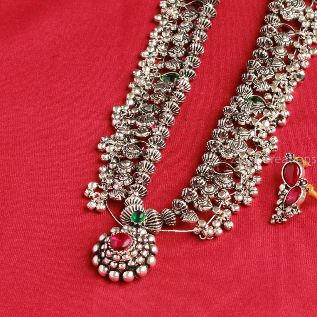 Kolhapuri oxidised Saaj set, Maharashtrian Saaz