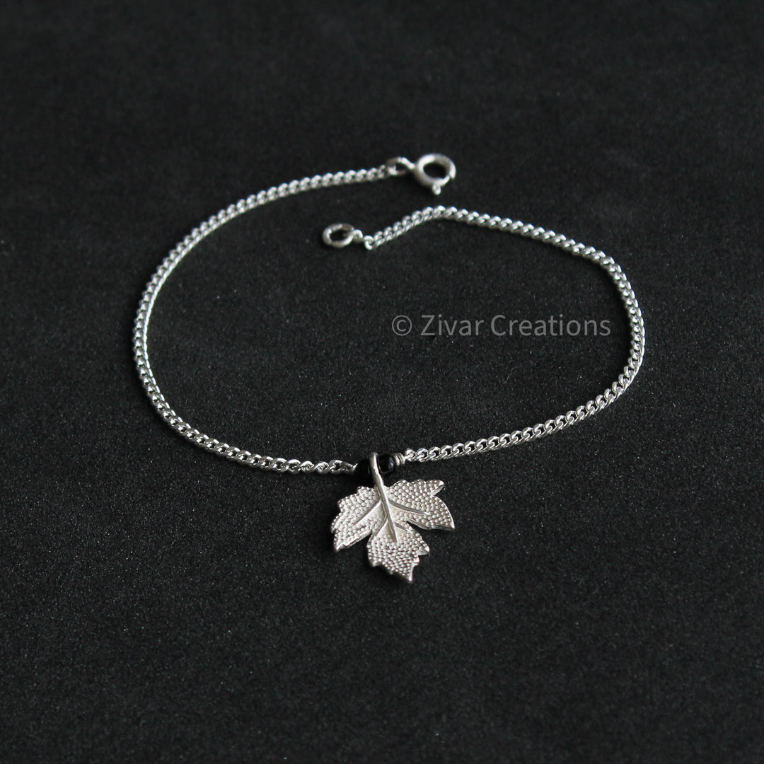 925 Silver leaf bracelet