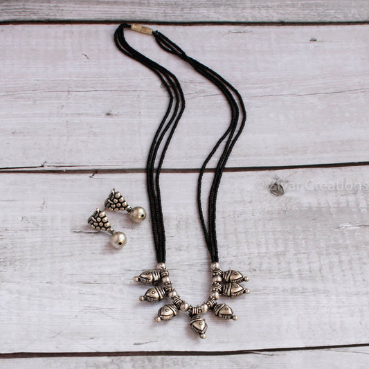 Oxidised Leaf Mangalsutra