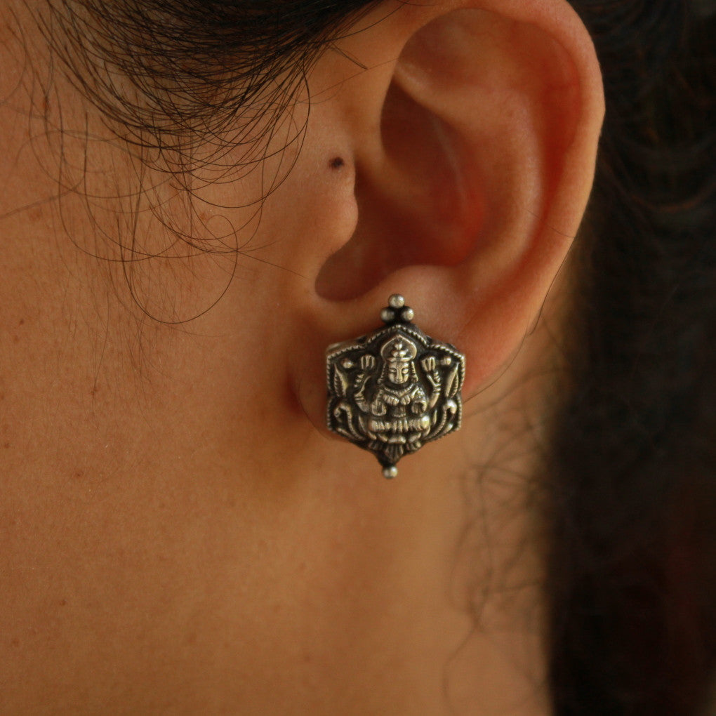 Handcrafted Oxidised Laxmi Earring