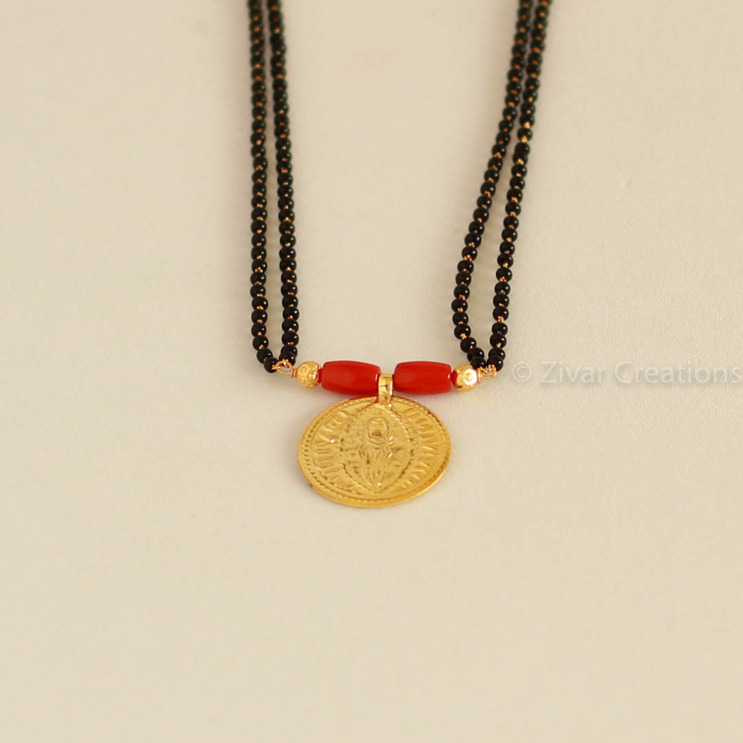 Real Coral Pendant Mangalsutra