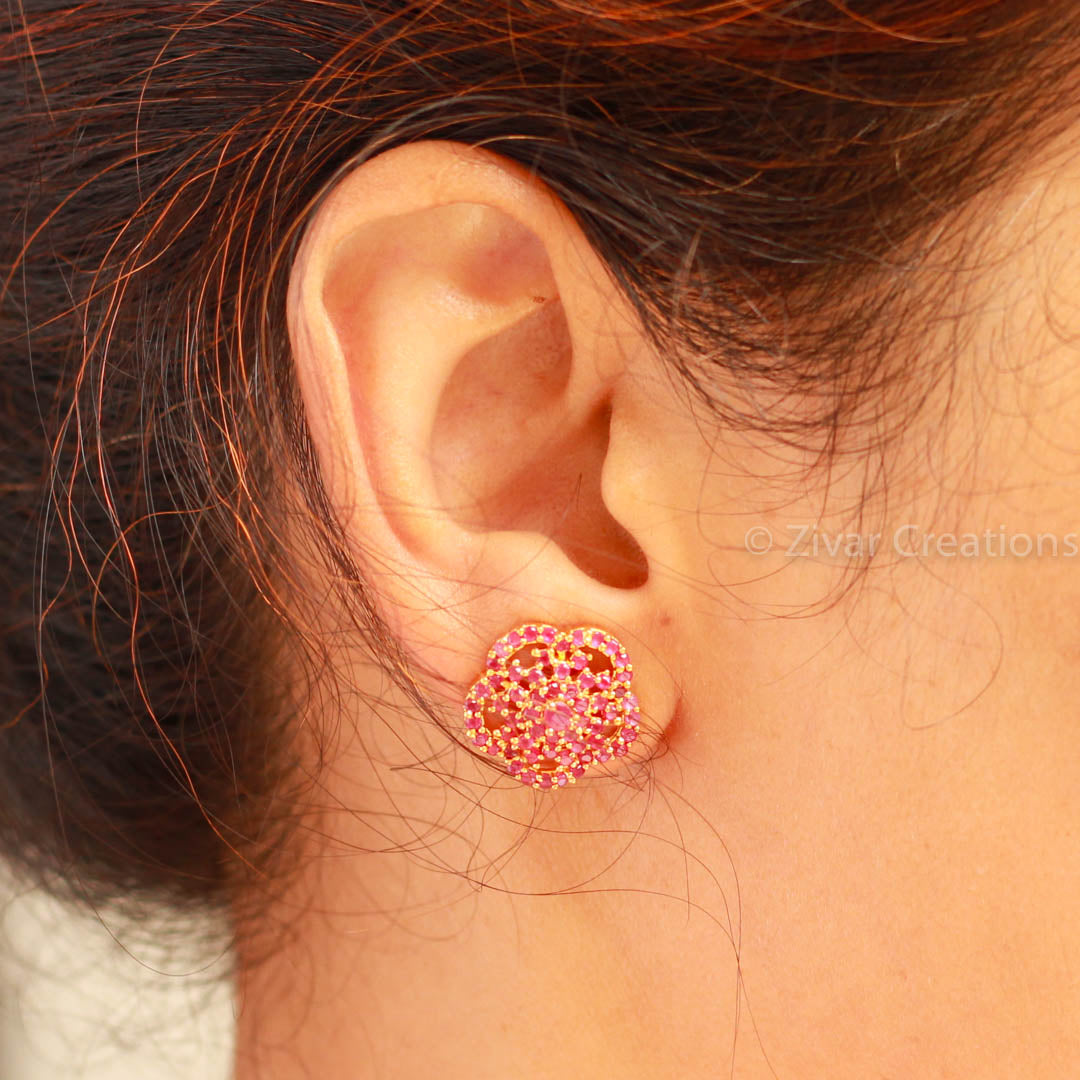 red-stones-stud-earring