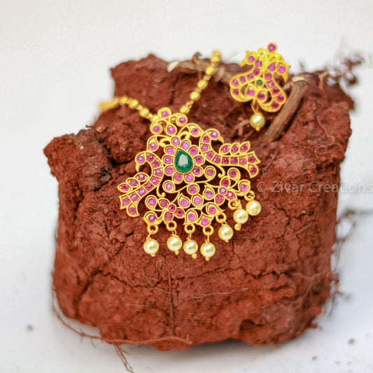 Red Stone Pendant Set