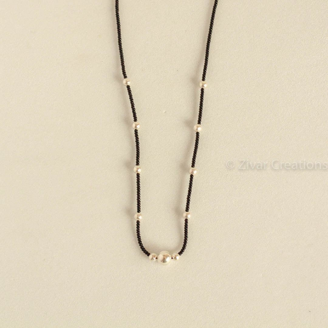 Pure Silver Beads Mangalsutra 