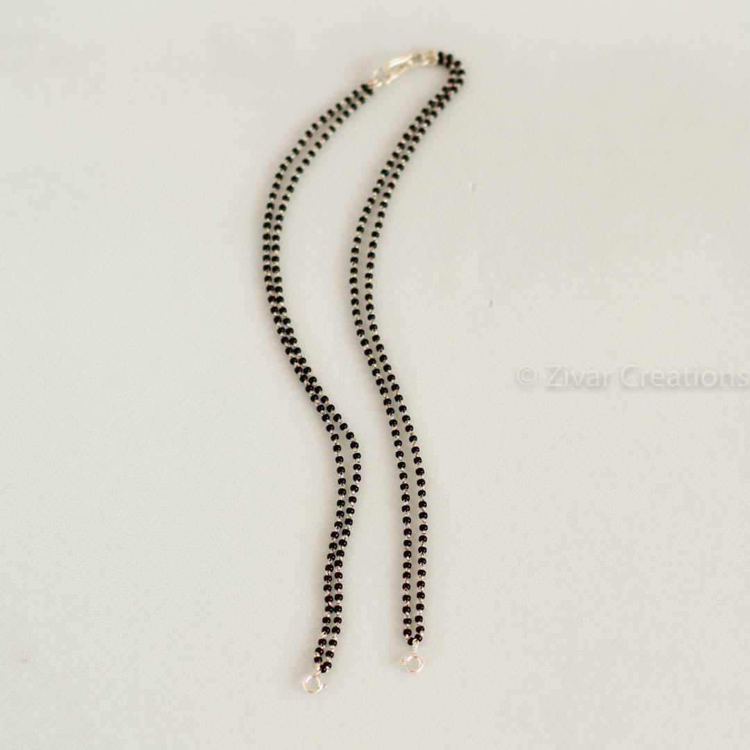 Pure silver mangalsutra chain with changeable lock